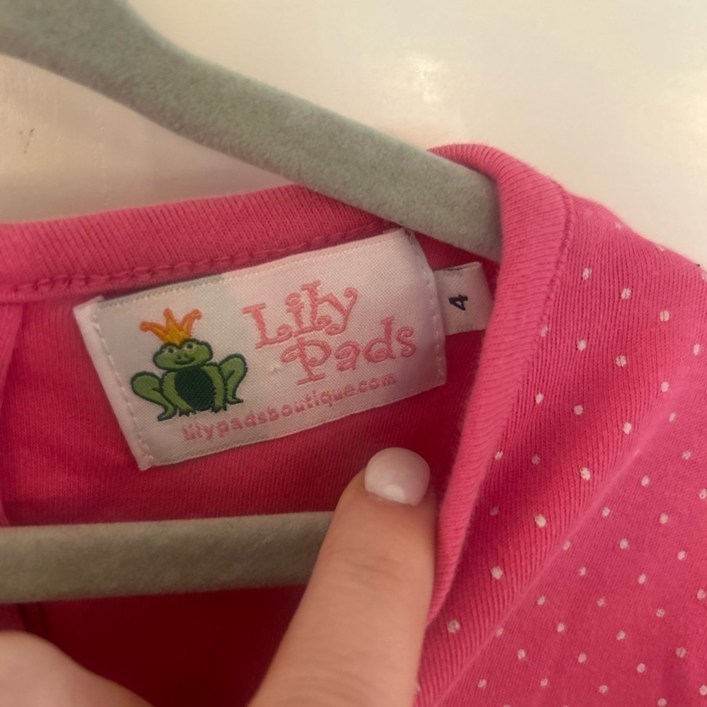 Pink polka dot pineapple tshirt 4T Boutique Brand Lily Pad adorable! - Picture 3 of 4